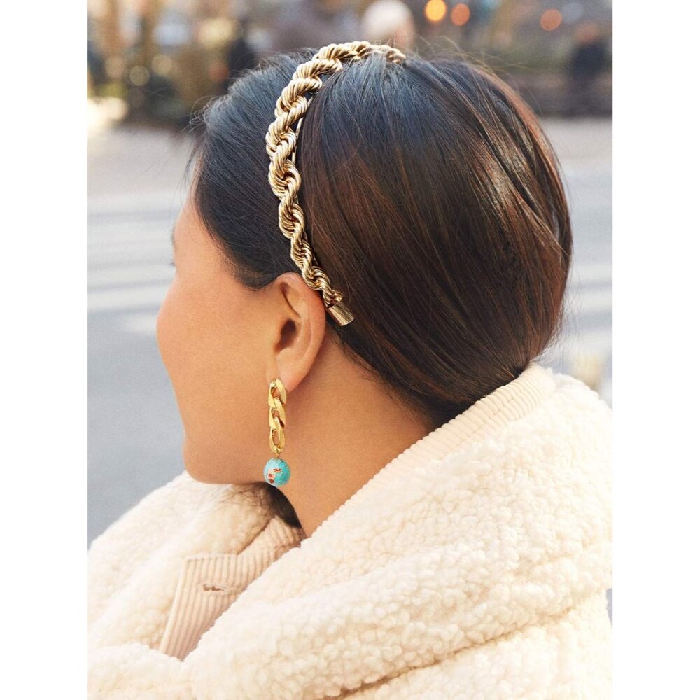 Chain Headband for Women Gold Metal Twisted Hair Chains Statement Hairband Hair - Picture 2 of 7